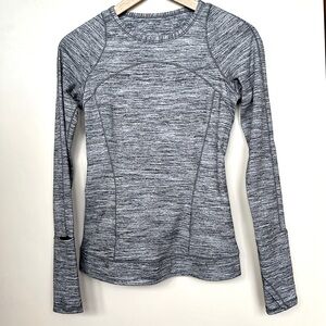 Lululemon Cypress Kiss Long Sleeve Space Dye Camo Seal Grey Deep Coal Size 4 Top